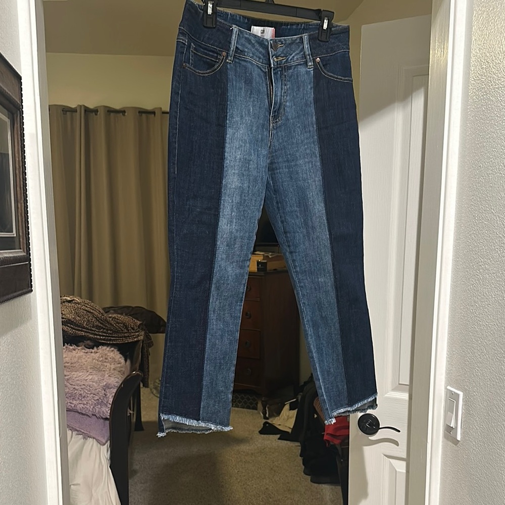 Two-Tone Denim Jeans